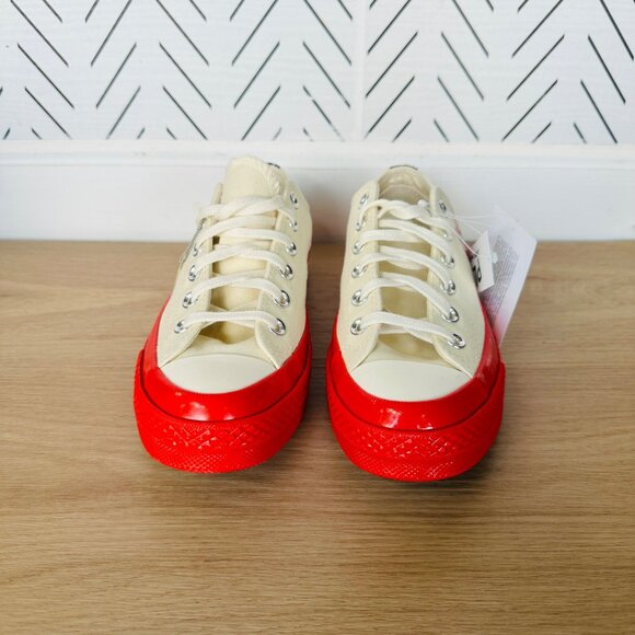 ❤️CONVERSE Hearts Valentines Day Chuck Comme des Garcons Sz 4 Mens Shoes A01796C - Picture 2 of 7